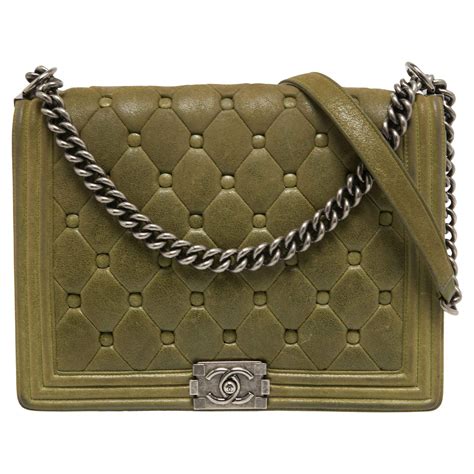 boy chanel olive green|Chanel black handbags.